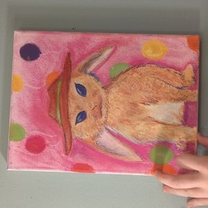Pastel Bunny on canvas